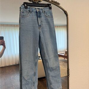 Mango Light Blue Straight Leg Jeans